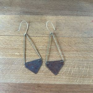Hammered copper earrings